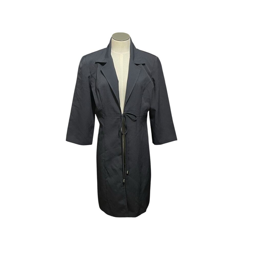 Vintage Chic Minimalist Giorgio Fiorlini Gray Tie Front Kimono Jacket Sz 9/10